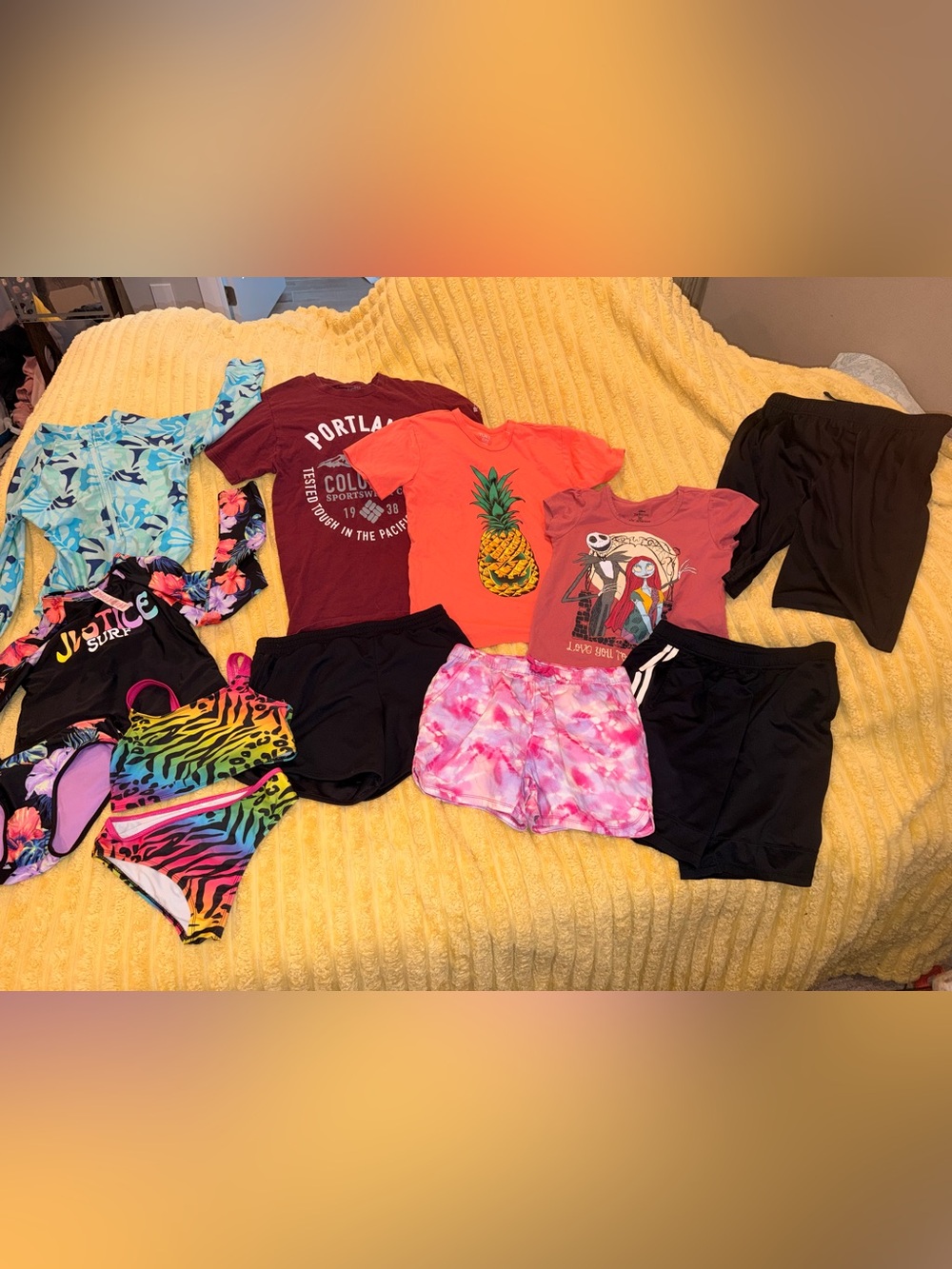 Girls Preteen 12 Pc Lot Clothes Shirts Swimming Suit Shorts Summer Fall 14